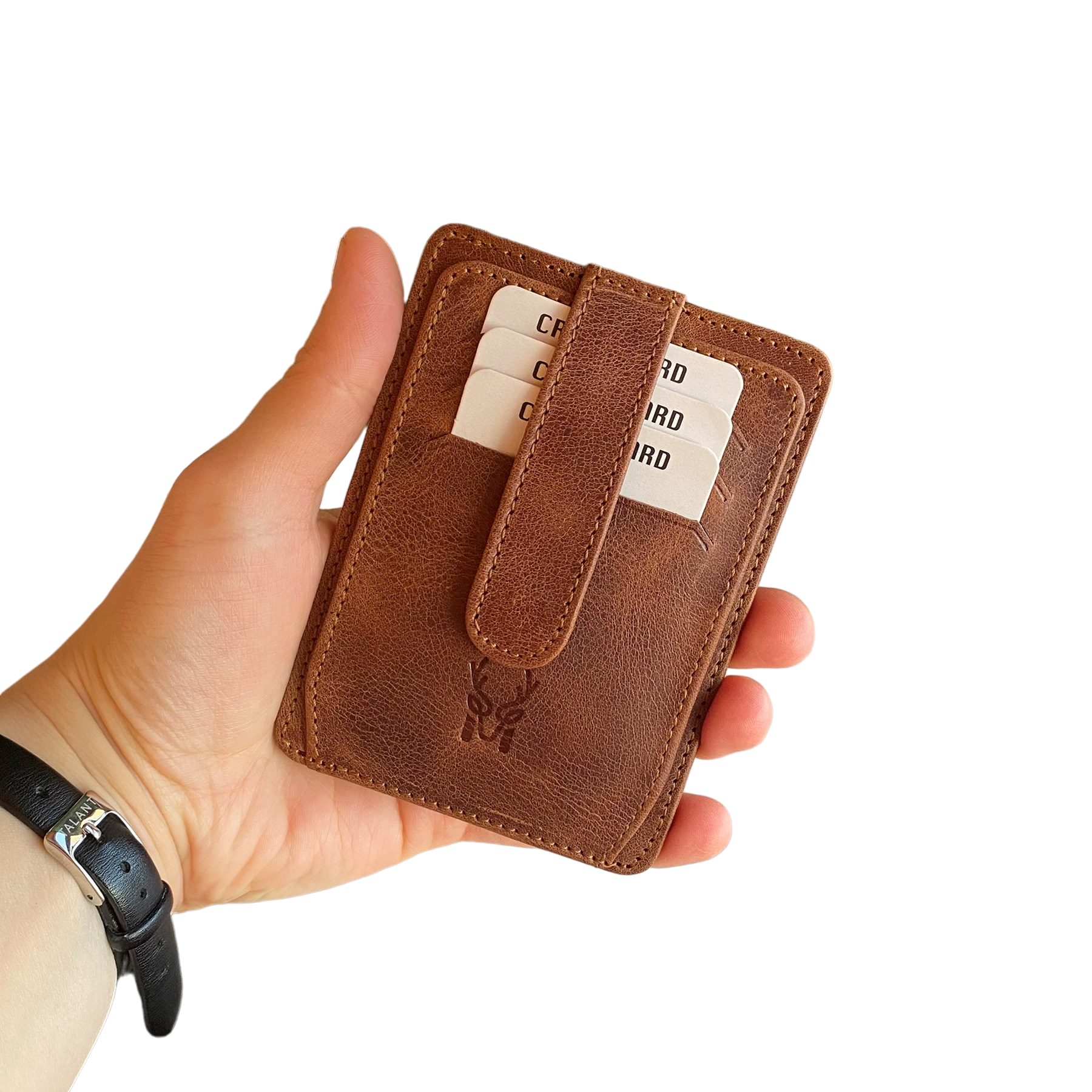 Zona - Genuine Leather Card Holder with ID Windon and Cash Compartment