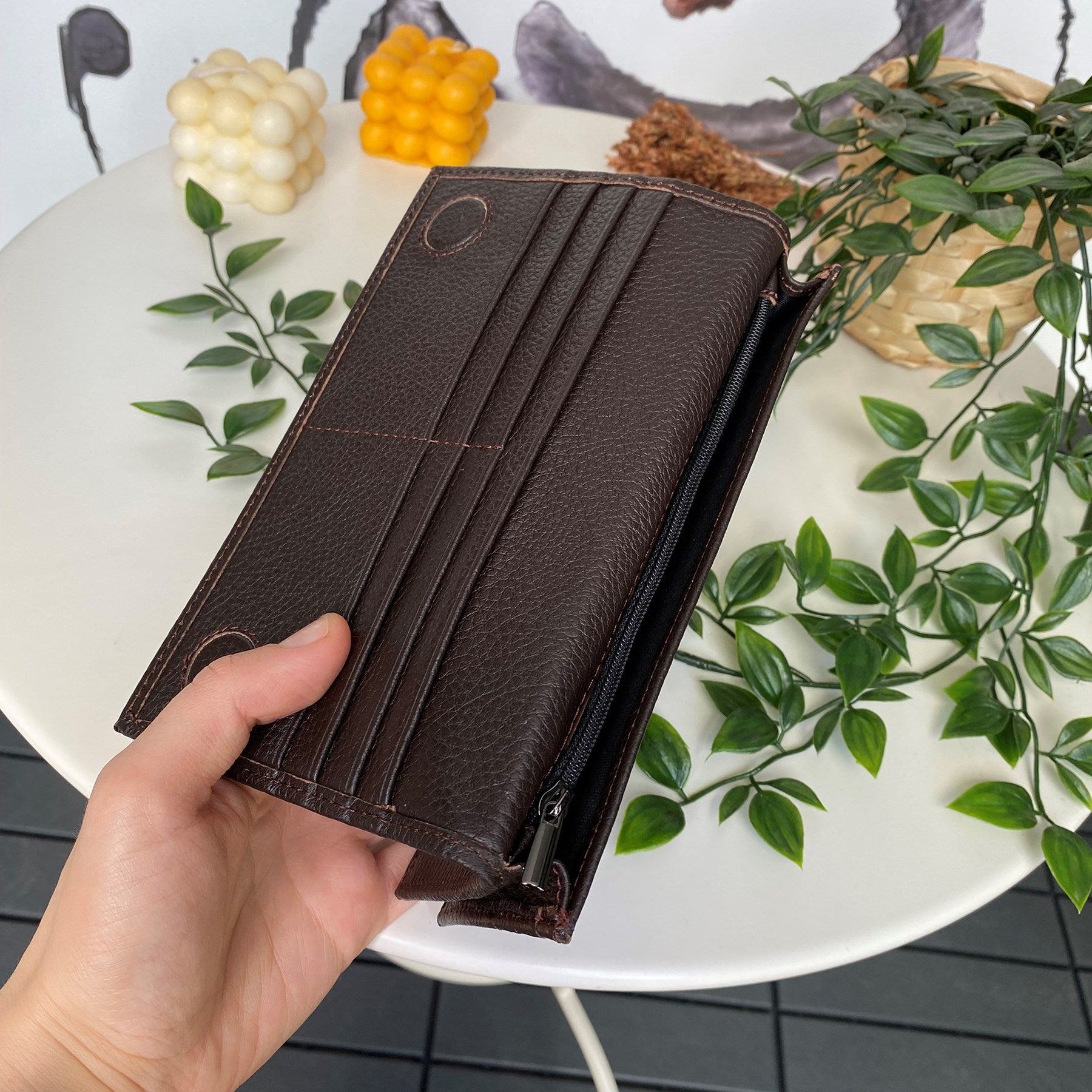 Verona - Genuine Leather Magnetic Large Wallet with Phone Compartment