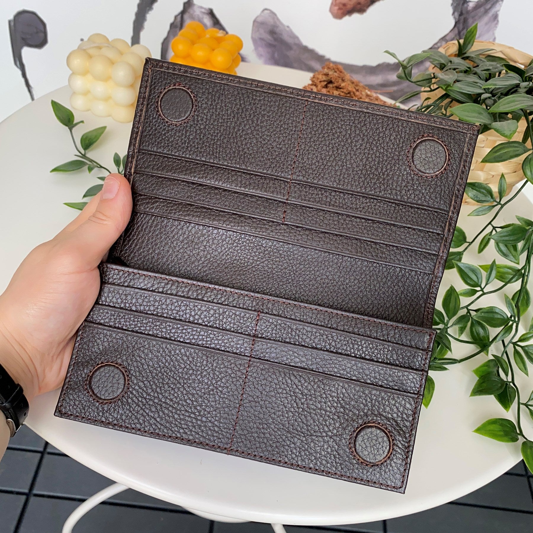 Verona - Genuine Leather Magnetic Large Wallet with Phone Compartment