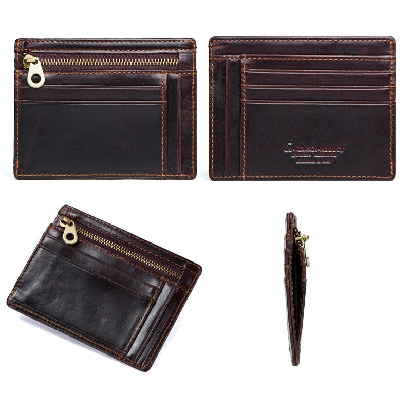 Flerna - Genuine Leather Slim RFID Protection Wallet/Card Holder