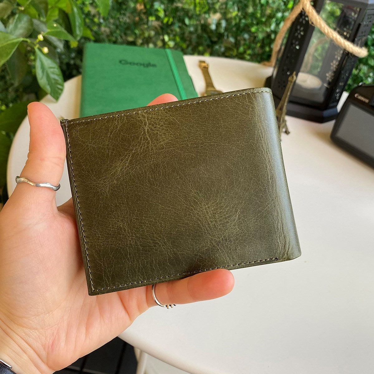 Atlanta - Genuine Leather Trifold Wallet with Coin Pouch Compartment