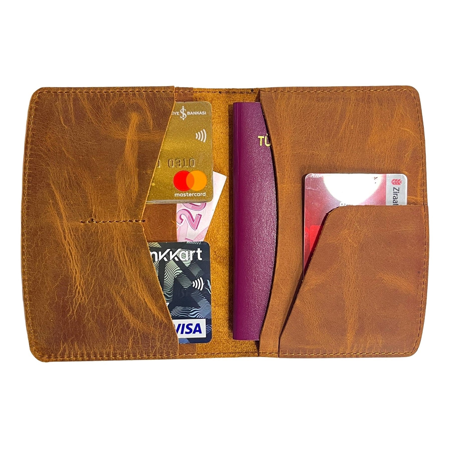 Simenit - Genuine Leather Passport Holder Travel Companion, Passport Wallet